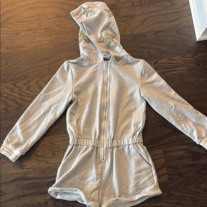 MIA Silver Hooded Jumpsuit with Gold Stars